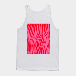 Pink and Red Zebra Print Stripes Tank Top